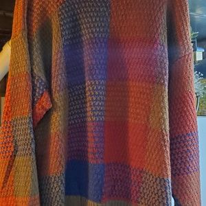 Ruff Hewn Men's Hand Knitted Color Blocks Cotton Sweater XL